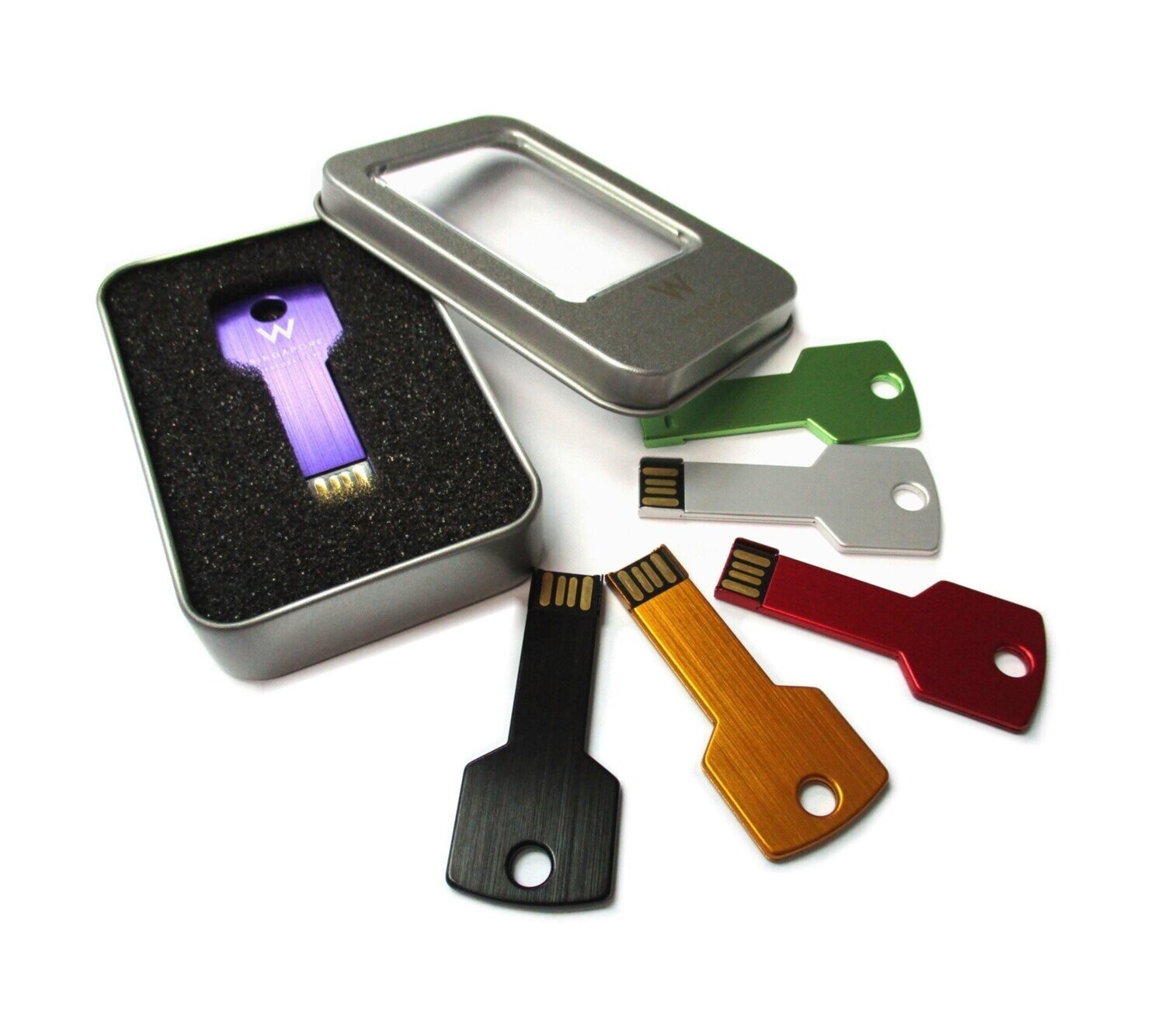 Key Design USB Flash Drive with Aluminium Window Case