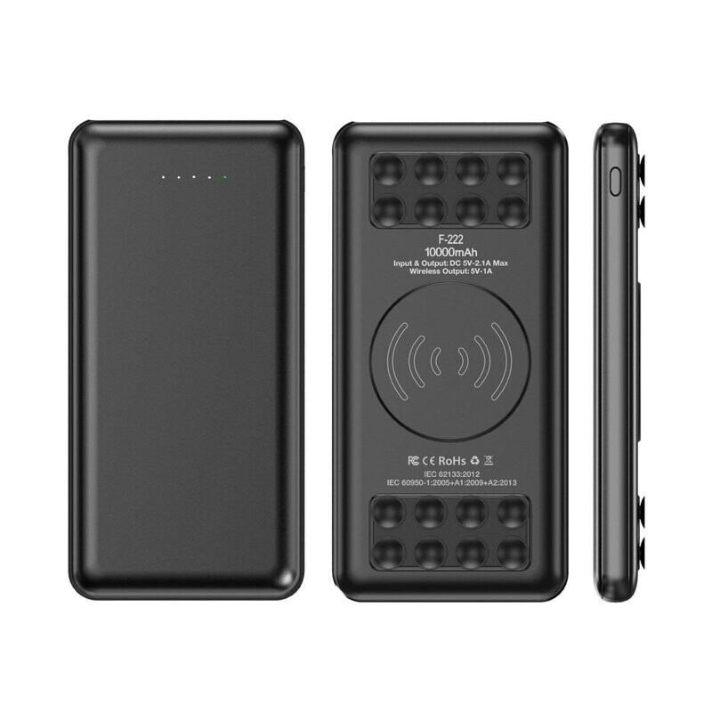 Wireless Suction Pad Fast Charging Powerbank with 2-pc Black Box (10,000mAh capacity)