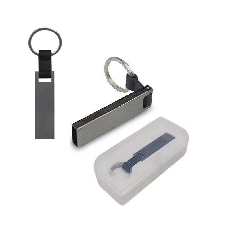 PLUG IN Metal USB Flash Drive cum Keyholder with White PP Case