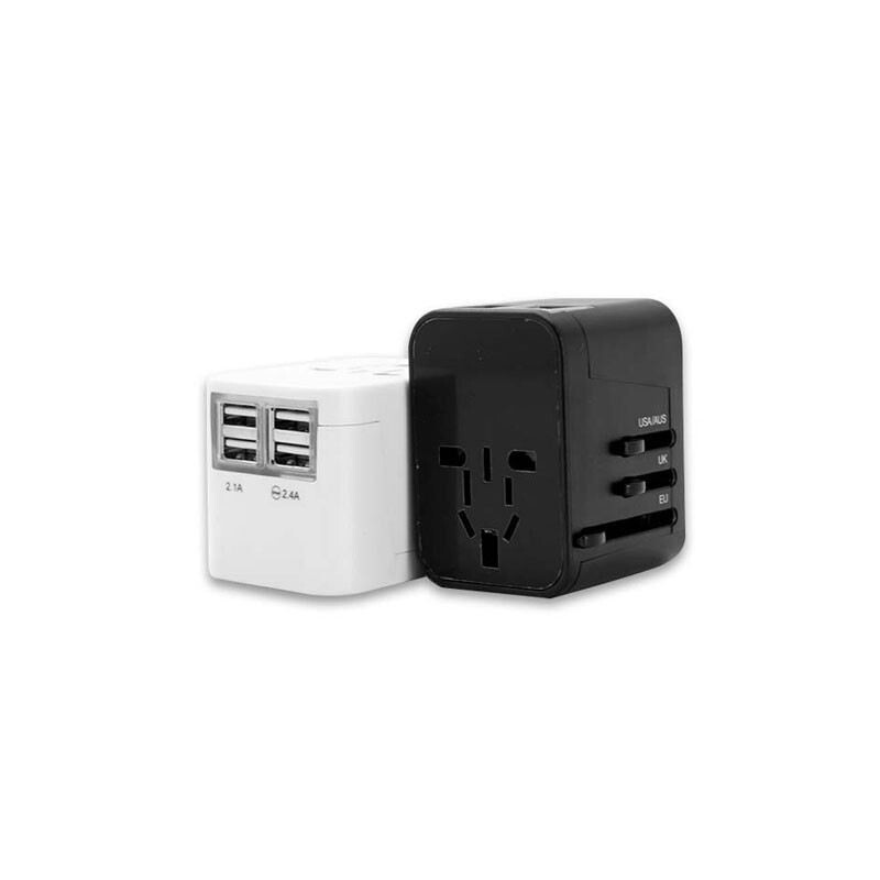 Compact Worldwide Travel Adaptor with 4 USB Charging Ports