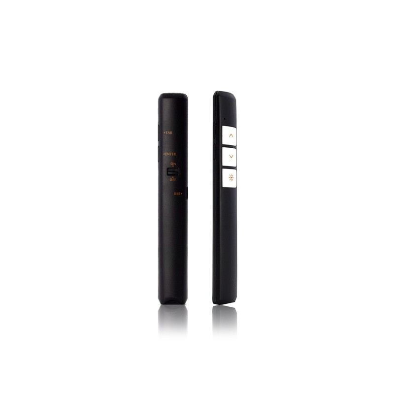 Slim Black Wireless Laser Presenter with Black PU Zipper Pouch