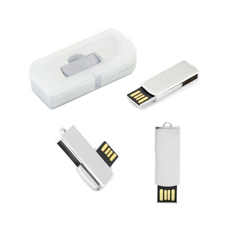 Mini Mirror Finish USB Flash Drive with White PP Case