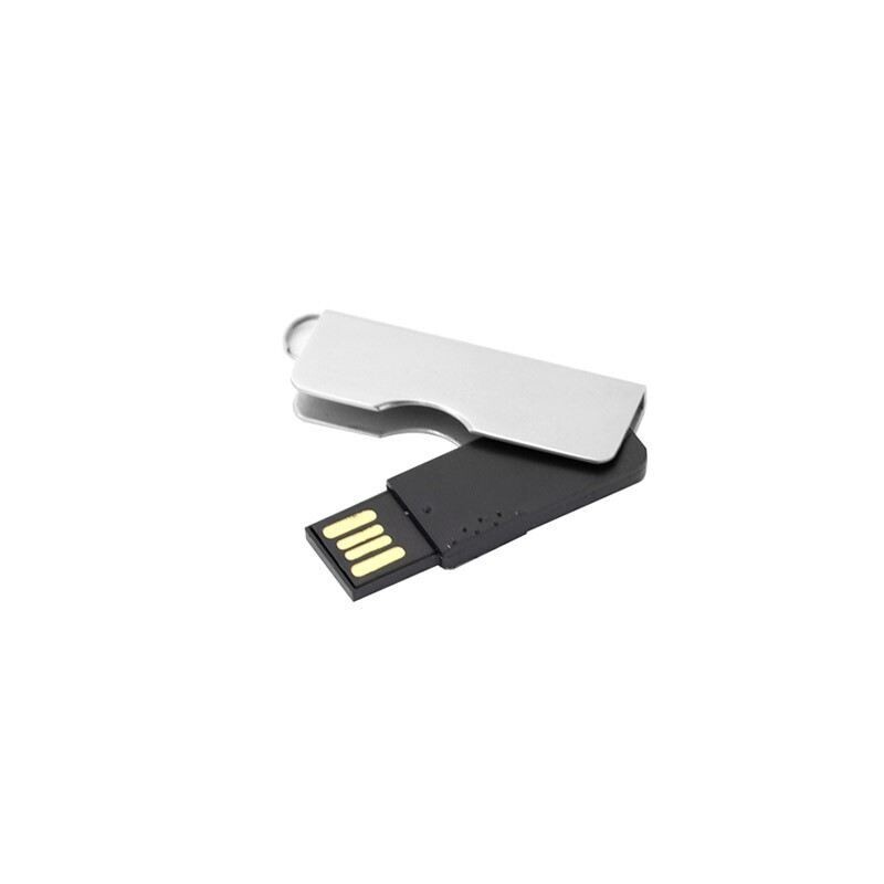 Swing Mini Metal USB Flash Drive with White PP Case