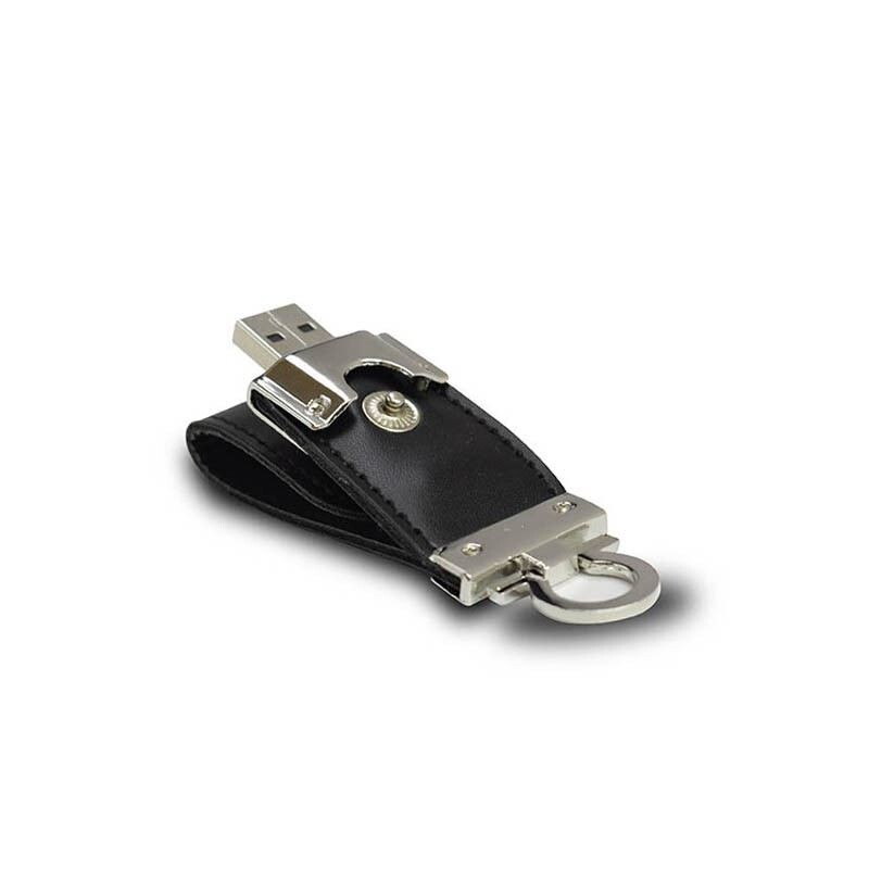 PU Leather Flip USB Flash Drive with Aluminium Window Case