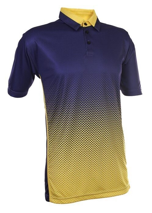 Quick Dry Polyester Interlock Poloshirt, Color :: QD3701 Navy / Yellow (P/Yellow)
