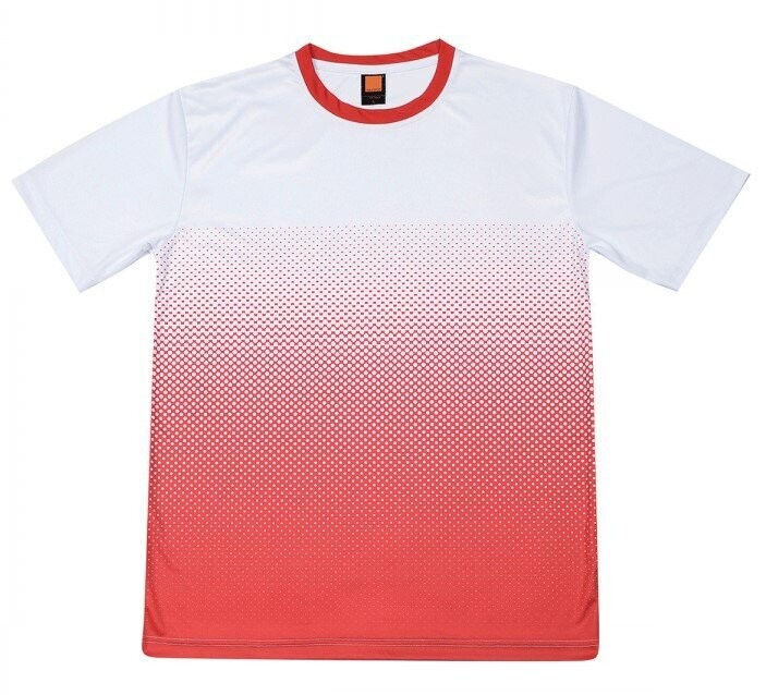 Polyester Interlock Roundneck T-Shirt, Color :: QD4300 White/Red
