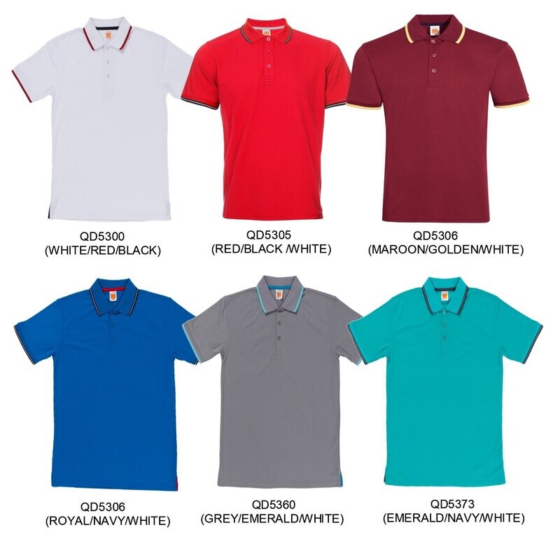 Quick Dry Poloshirt with Collar and Cuff Tipping