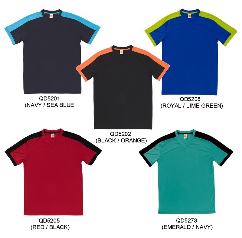 Quick Dry 2-Tone V-Neck T-Shirt