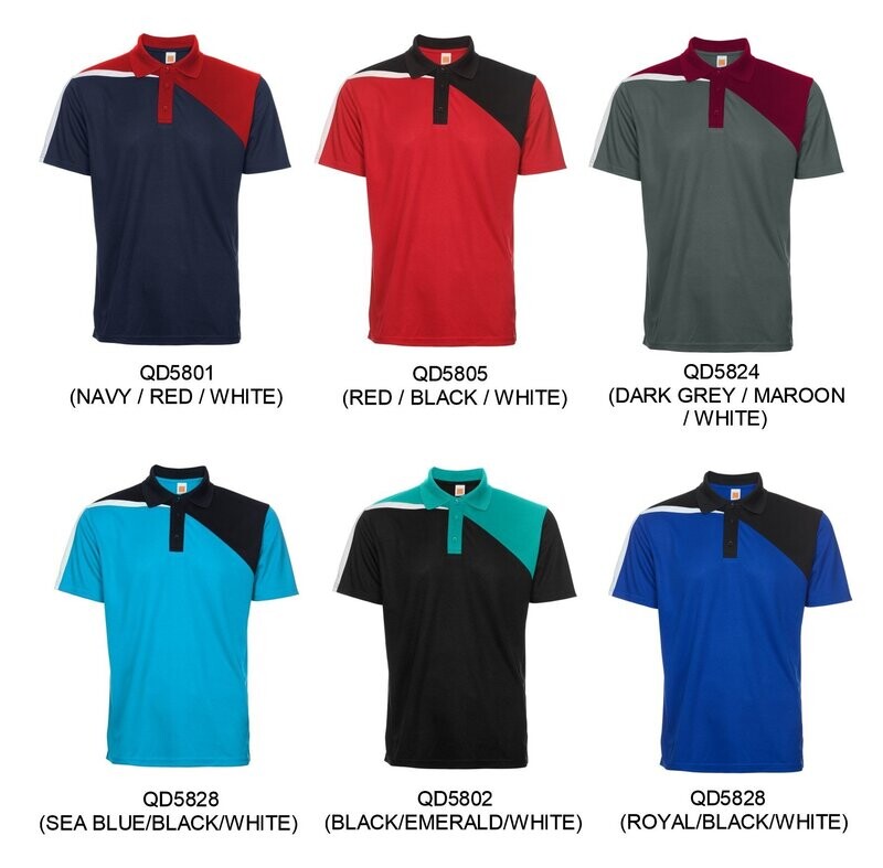 Quick Dry 3-Tone Design Poloshirt
