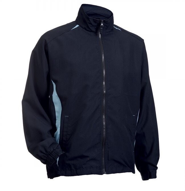 Non-Reversible 2-Tone Microfibre Windbreaker, Color :: WB0401 Navy/Light Blue