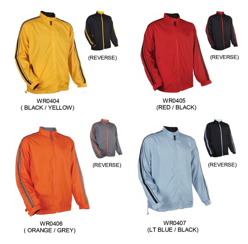 Reversible High Density Windbreaker with Shoulder Stripe Design