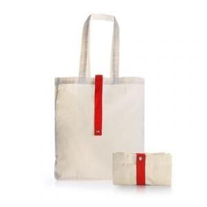 Foldable Cotton Canvas Tote Bag, Color :: Red
