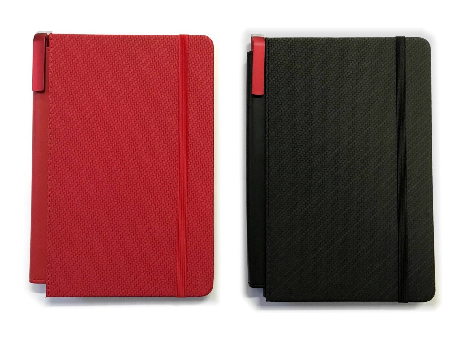 A5 Size PU Leather Moto Notebook with Built-in Ball Pen