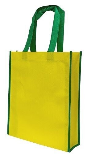 Non-Woven Bag with Colored Side Trims, Color :: NW2304 Yellow/Lime Green