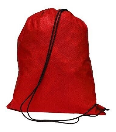 Non-Woven Drawstring Sling Bag, Color :: NW1705 Red