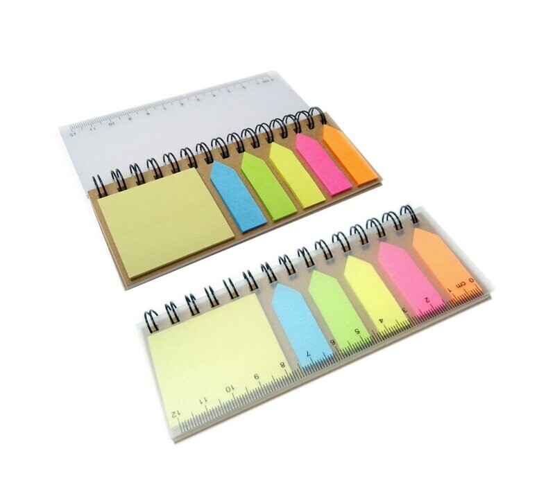 Mini Wire-O Notepad with Notestix Memopad and Colored Tabs