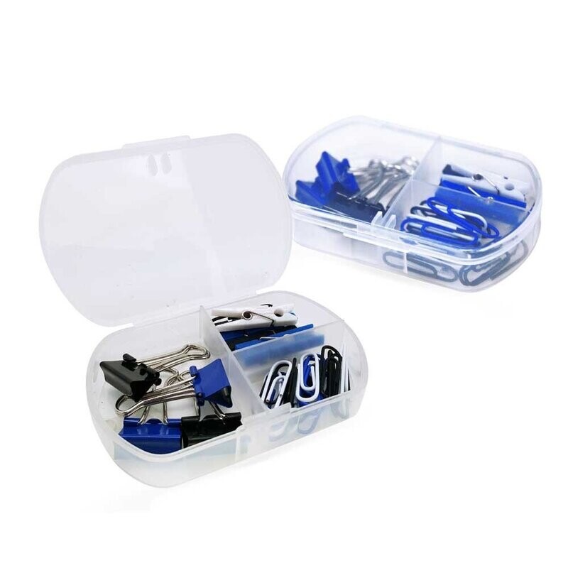All-in-One Stationery Clips Set with White PP Casing