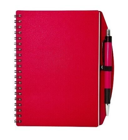 Imac Color PP Notebook with Ball Point Pen, Color :: NB3905 Red