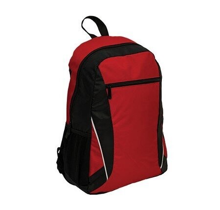 2-Tone Nylon Laptop Backpack, Color :: LT0405 Red/Black
