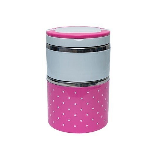 Dottie Design 2-Tier Stainless Steel Interior Lunchbox with Handle, Color :: Pink