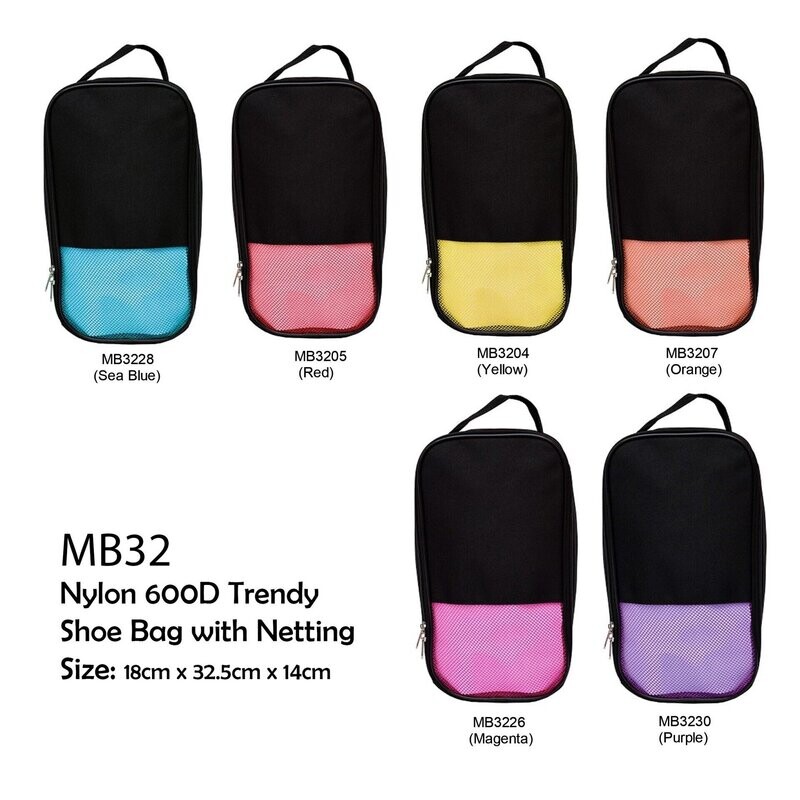 Nylon 600D Trendy Shoe Bag with Netting