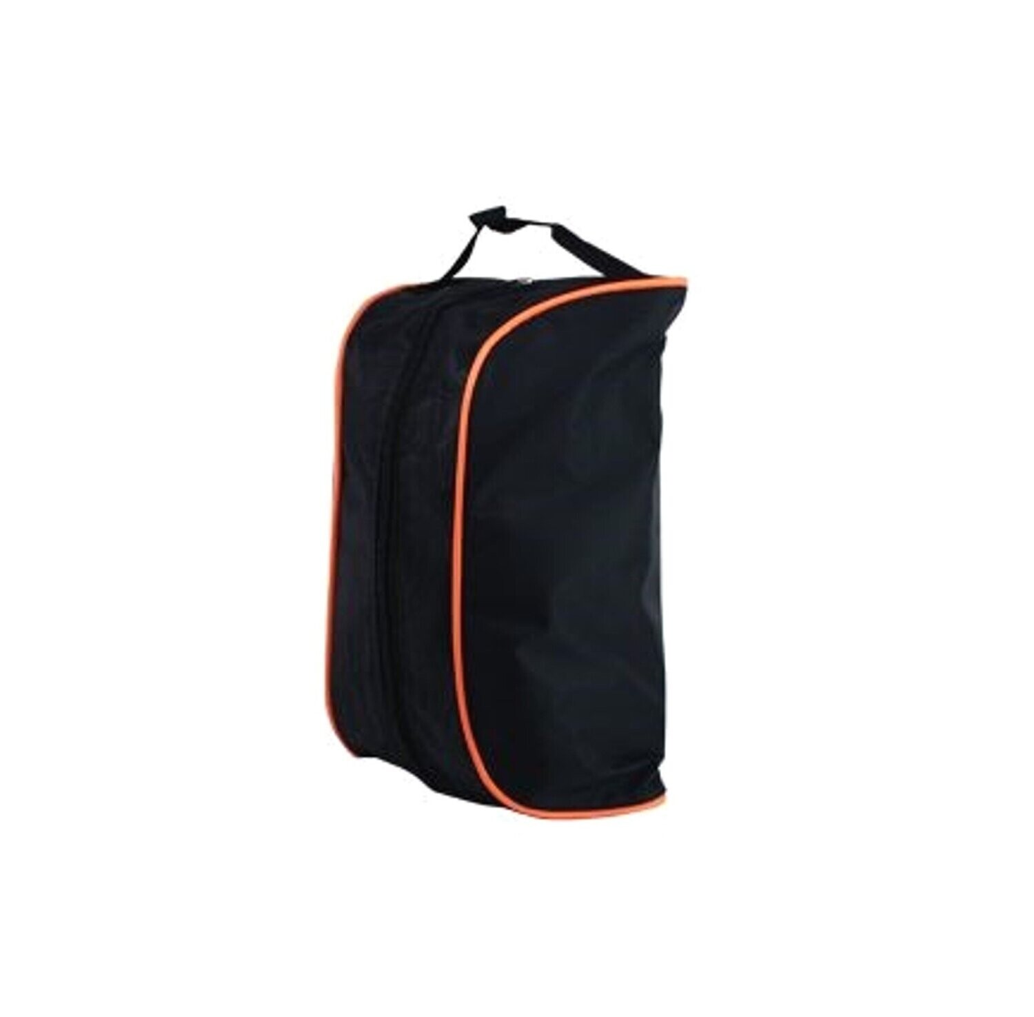 Ribstop Shoe Bag with Colored Piping, Color :: Black-Orange