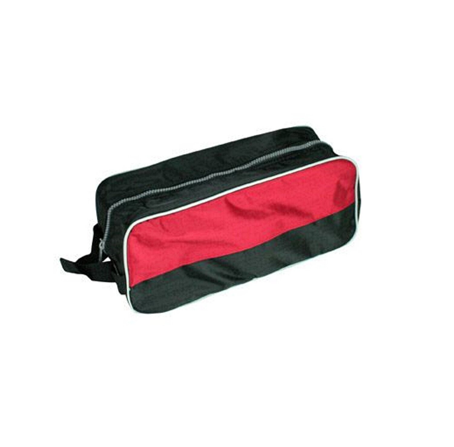 Ribstop Design 2-Tone Shoe Bag, Color :: Black-Red