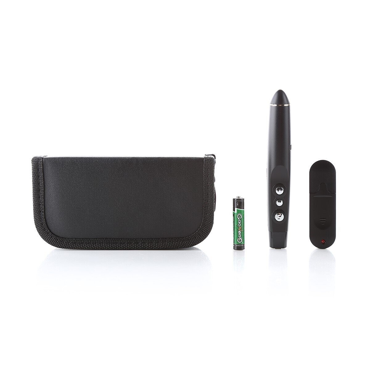 Fenton Wireless Laser Presenter with Black PU Leather Zipper Pouch