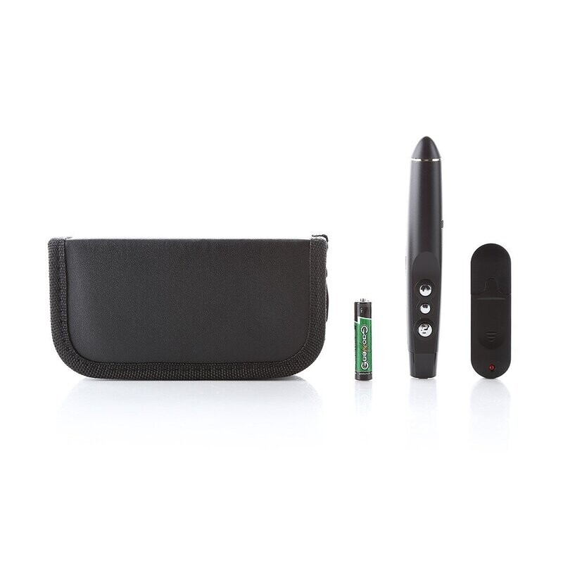 Fenton Wireless Laser Presenter with Black PU Leather Zipper Pouch
