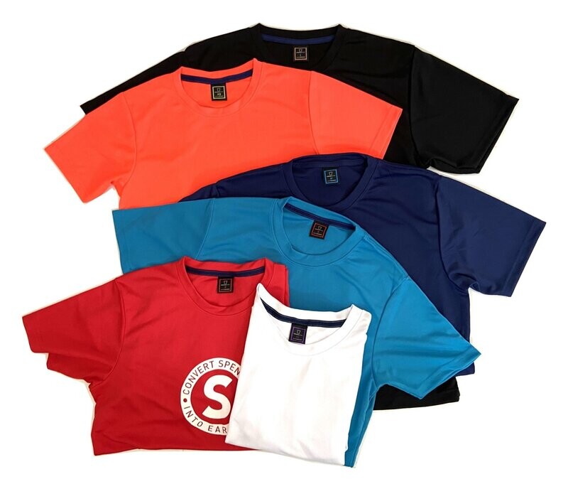 Cool Interlock Roundneck T-Shirt with Colored Inner Neckline Piping