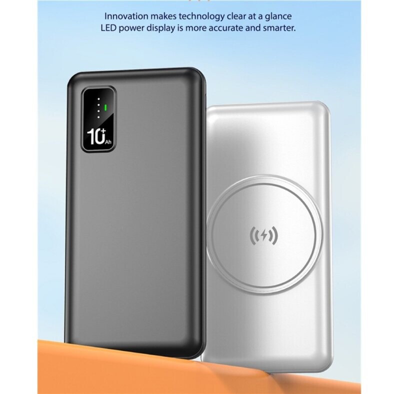 Wireless Powerbank with LED Digital Display (10000mAh) with 2-pc black box