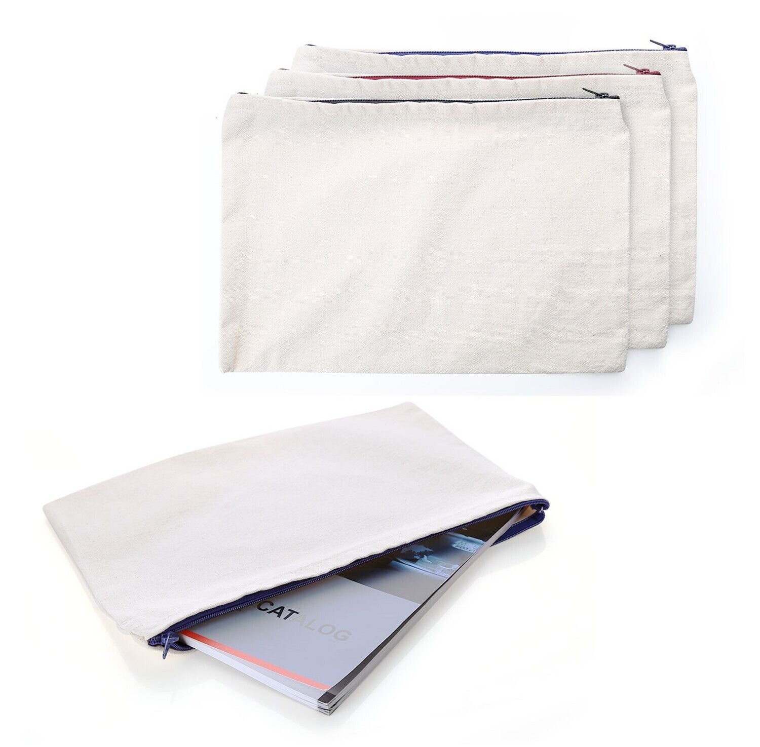 A4 Size Canvas Zipper Pouch