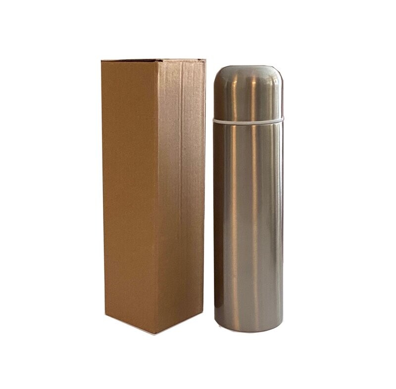 Stainless Steel Vacuum Flask (500ml) with Brown Gift Box