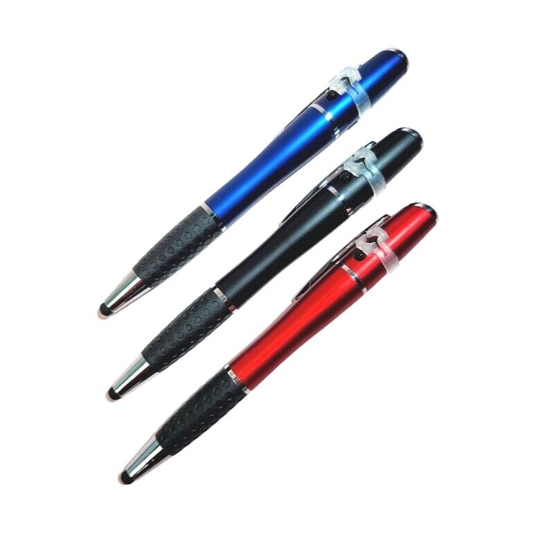 4-in-1 Stylus Ball Pen cum Laser Pointer with LED Light (polybag packing)