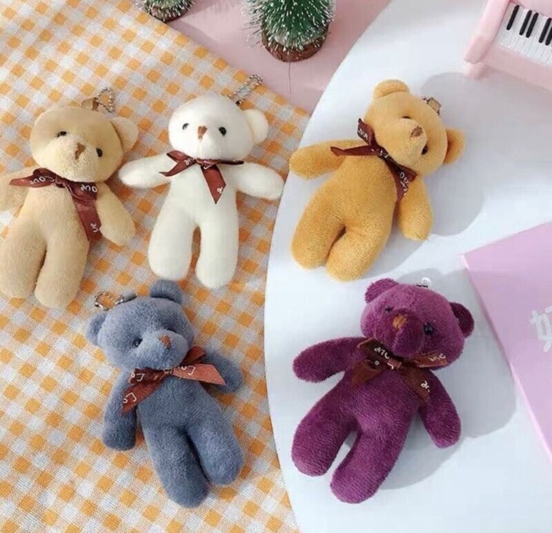 Mini Teddy Bear with Beaded Chain