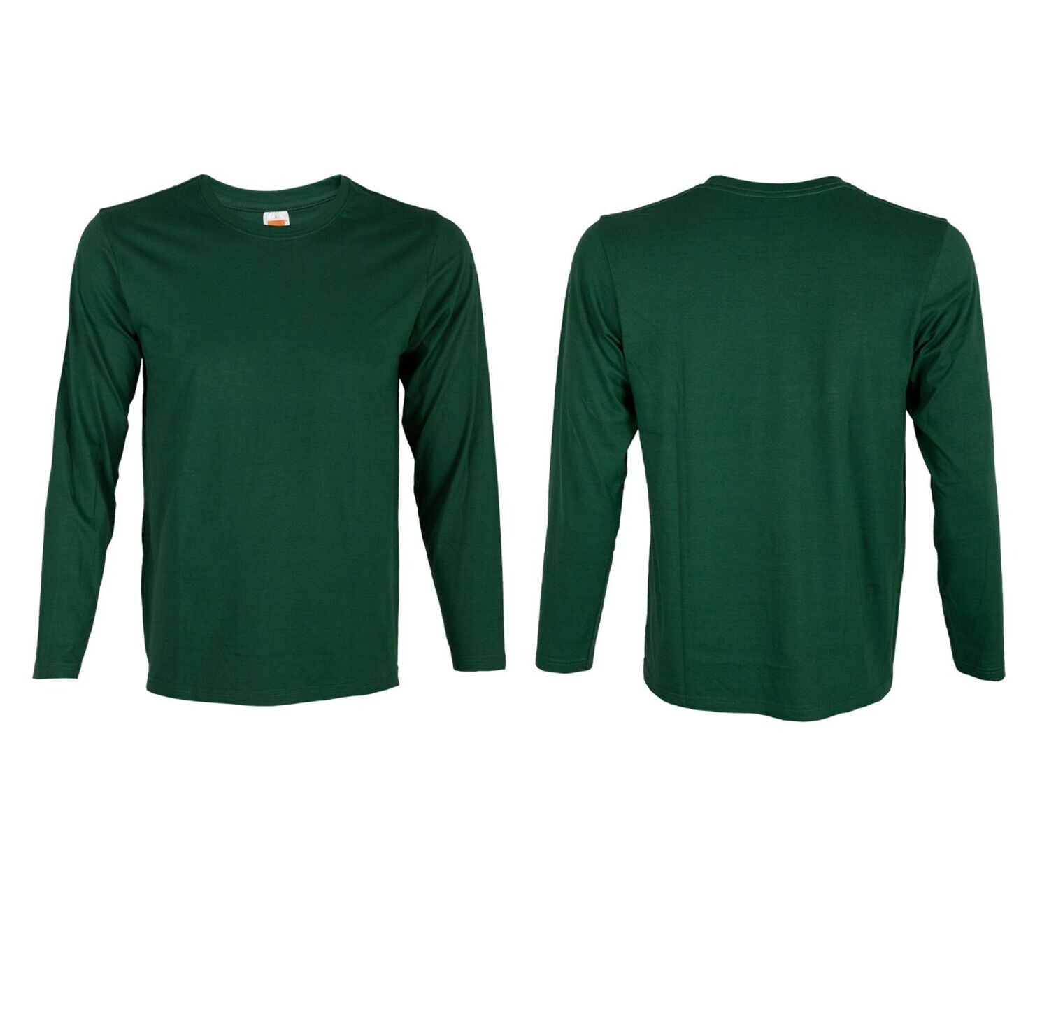 Comfy Cotton Long Sleeves Roundneck T-Shirts, Color Option :: CT5415 (Forest Green)