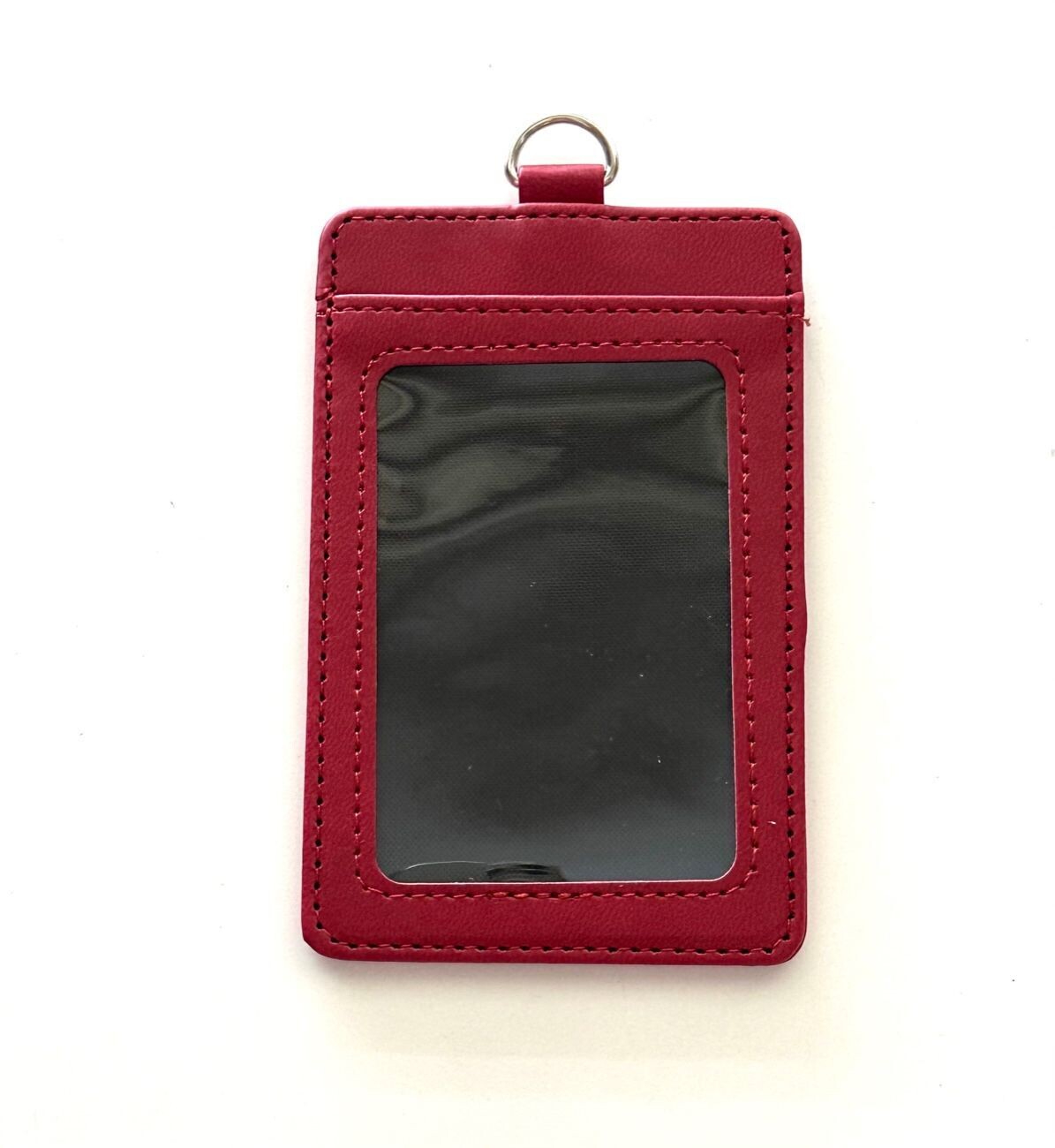 Customised PU Leather ID Card Holder (Portrait), Print Option :: No Printing (Default), Color Option :: ID-01PU (Wine Red)