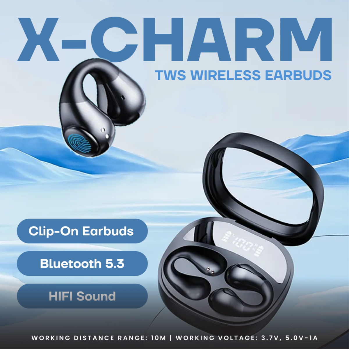 X-Charm TWS Wireless Earbuds with Docking Case
