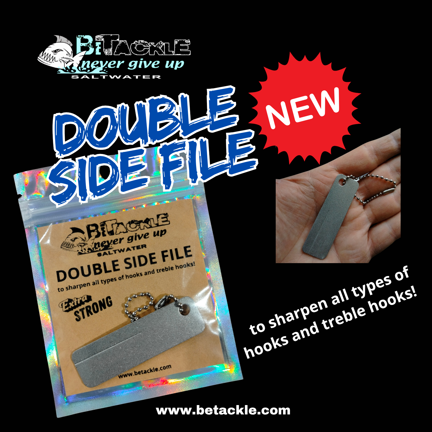 Betackle saltwater lima doppia faccia per punte ami e ancorette - double side file