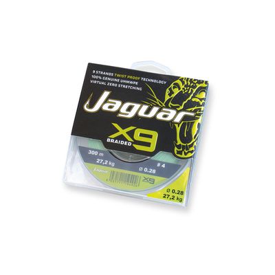 Treccia mulinello VERDE JAGUAR X9 / 9 capi twist-proof a prova di torsione 300 mt Treccia mulinello VERDE JAGUAR X9 / 9 capi twist-proof a prova di torsione 300 mt