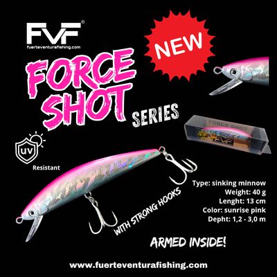 FVF® - Fuerteventura Fishing. Force shot minnow 13 cm 40 g sunrise pink