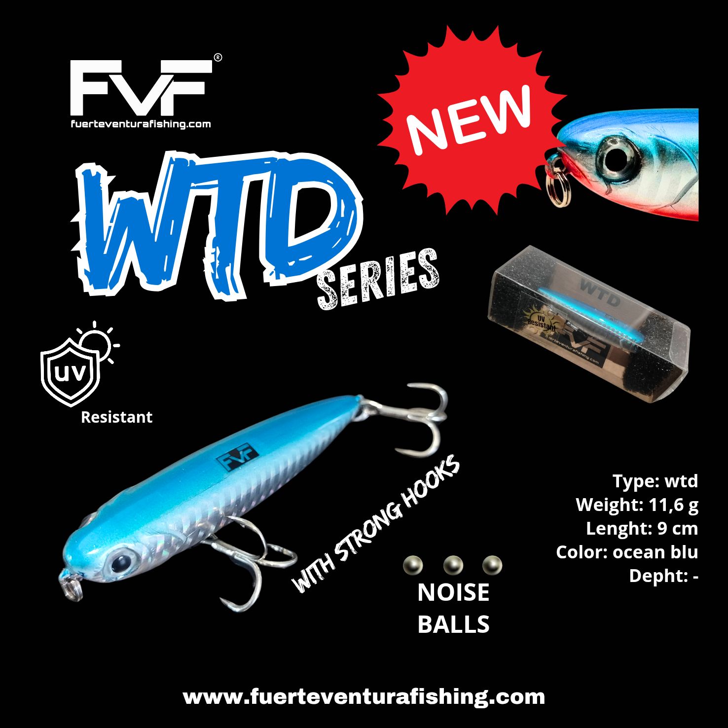 FVF® - Fuerteventura Fishing. Wtd walking the dog ocean blu - 11,6 g 9 cm