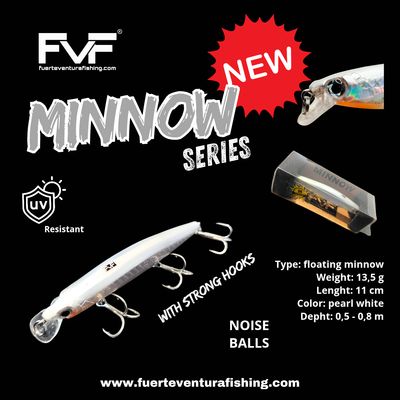 FVF® - Fuerteventura Fishing. Floating minnow pearl white - 11 cm 13,5 gr