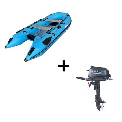 Offerta abbinata gommone tender Ozeam 3.30 mt d-shaped alluminio + motore fuoribordo Ozeam Sail 6 hp 4 tempi + telo copertura