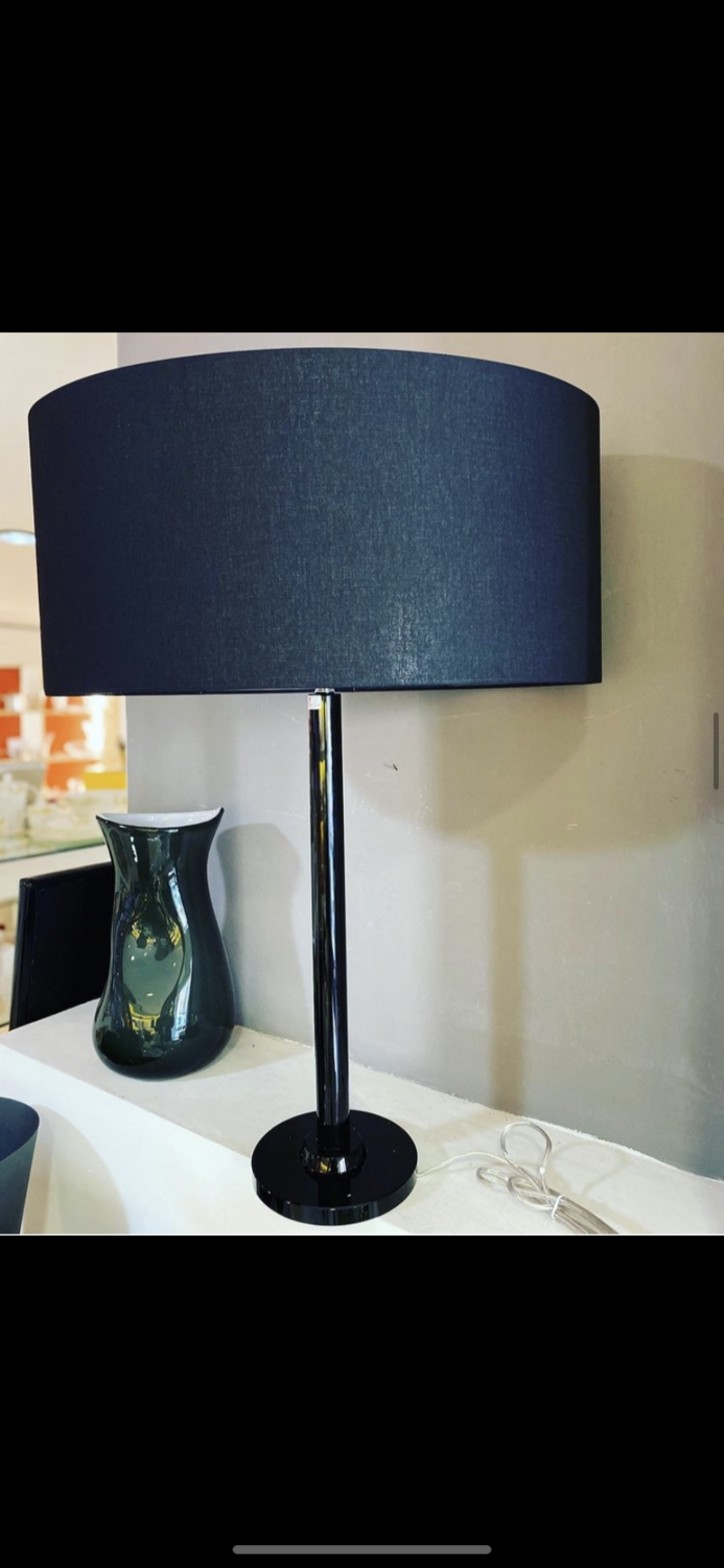 Lampada cristallo nero paralume nero