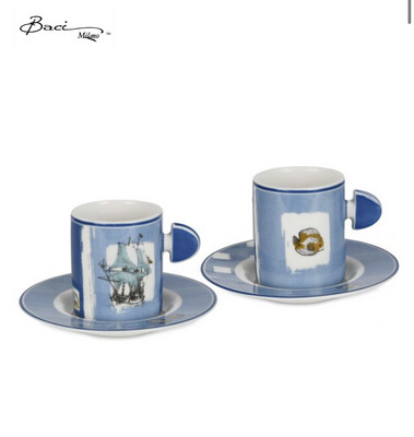 Set 2 tazzine con piattino Coastal - baci Milano