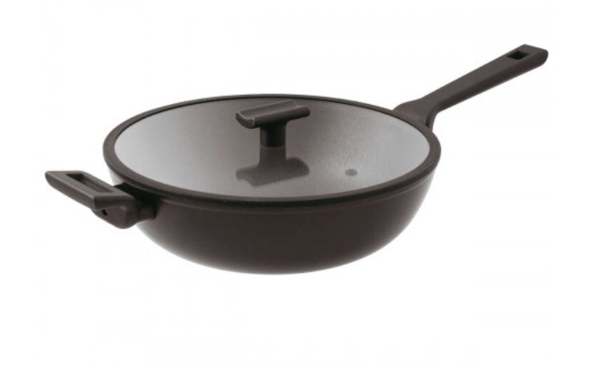 Wok cm30 con coperchio Titan Pro - Sambonet