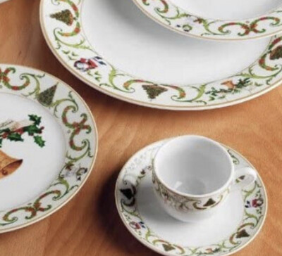 Set 6 tazzine con piattino- christmas white