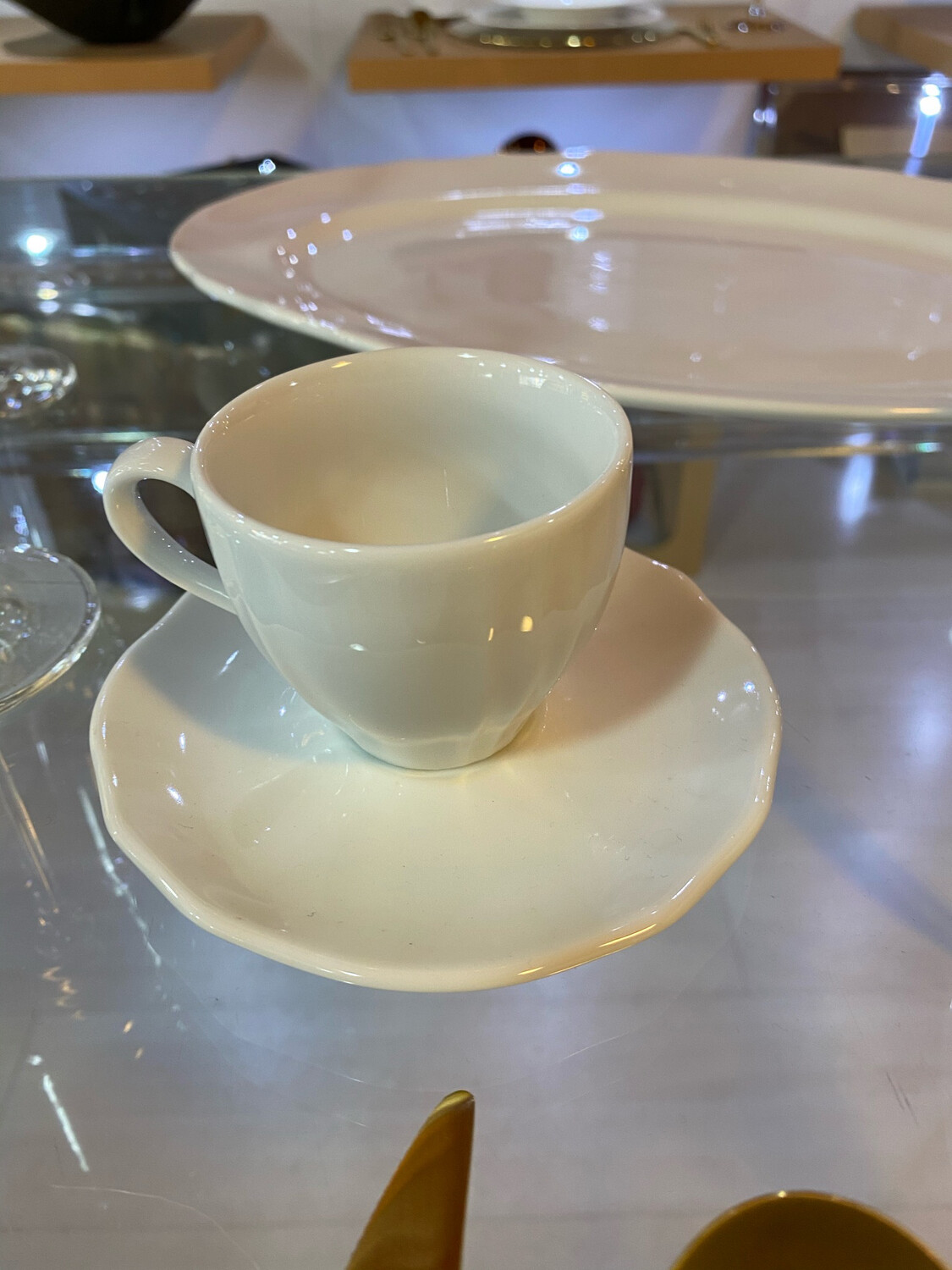 Set 12 tazze caffè con piattino - Reyna Bianco