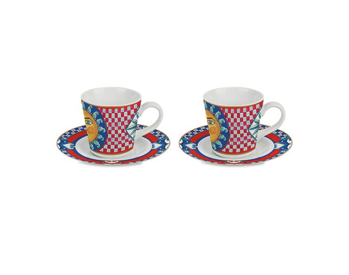 Set 2 tazzine porcellana - Sole Mio Baci Milano